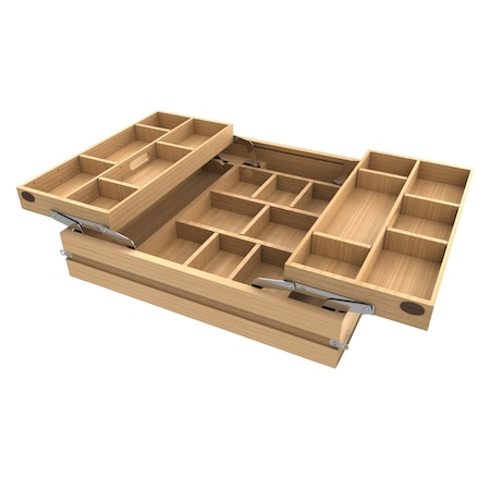 Rev-A-Shelf Drawer Replacement, Maple Veneer, Light Brown, 21 in W, 4.38 in H, 21.53 in D, 21.53 in L 4WTMD-24HSC-1